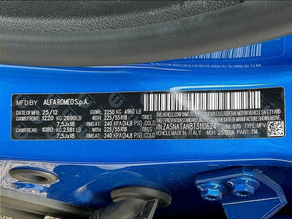 New 2026 Misano Blue Metallic Alfa Romeo Base image 8