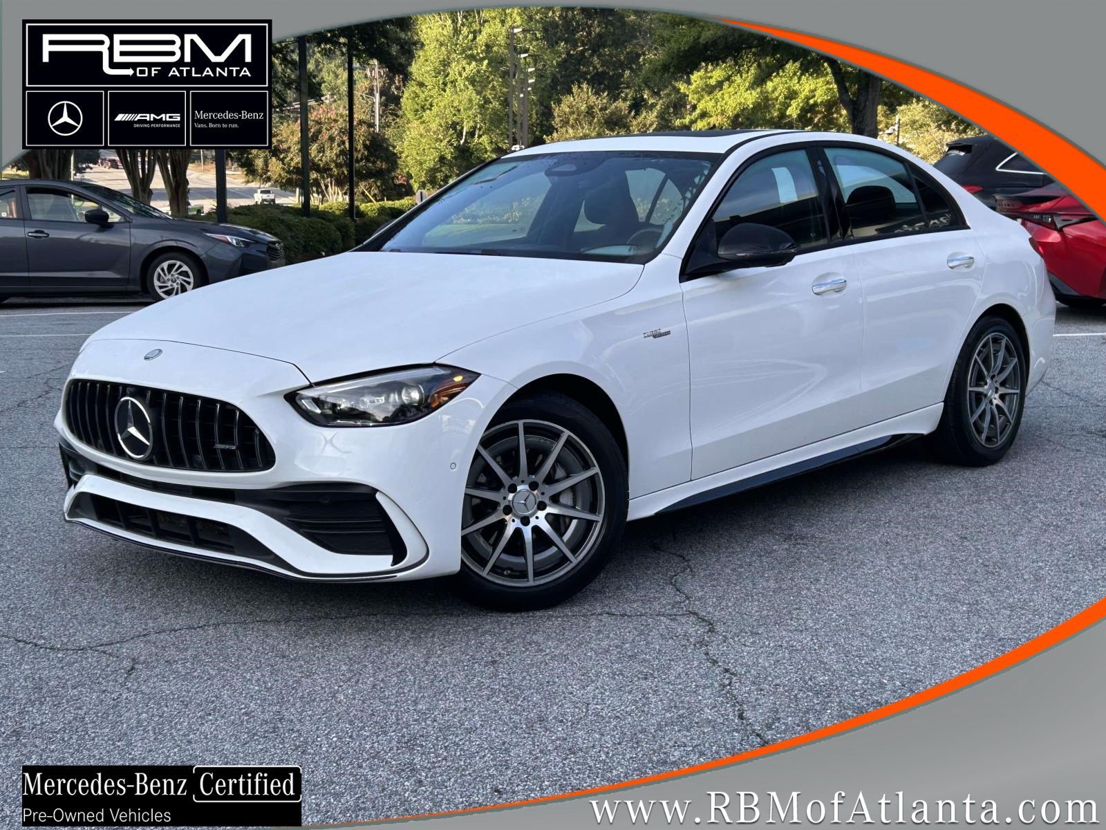 Certified Used 2025 Polar White Mercedes-Benz AMG® C 43 4MATIC® Sedan image 1