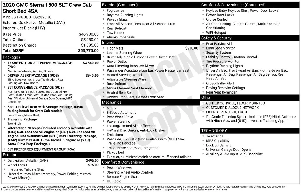 Used 2020 Silver GMC SLT image 2