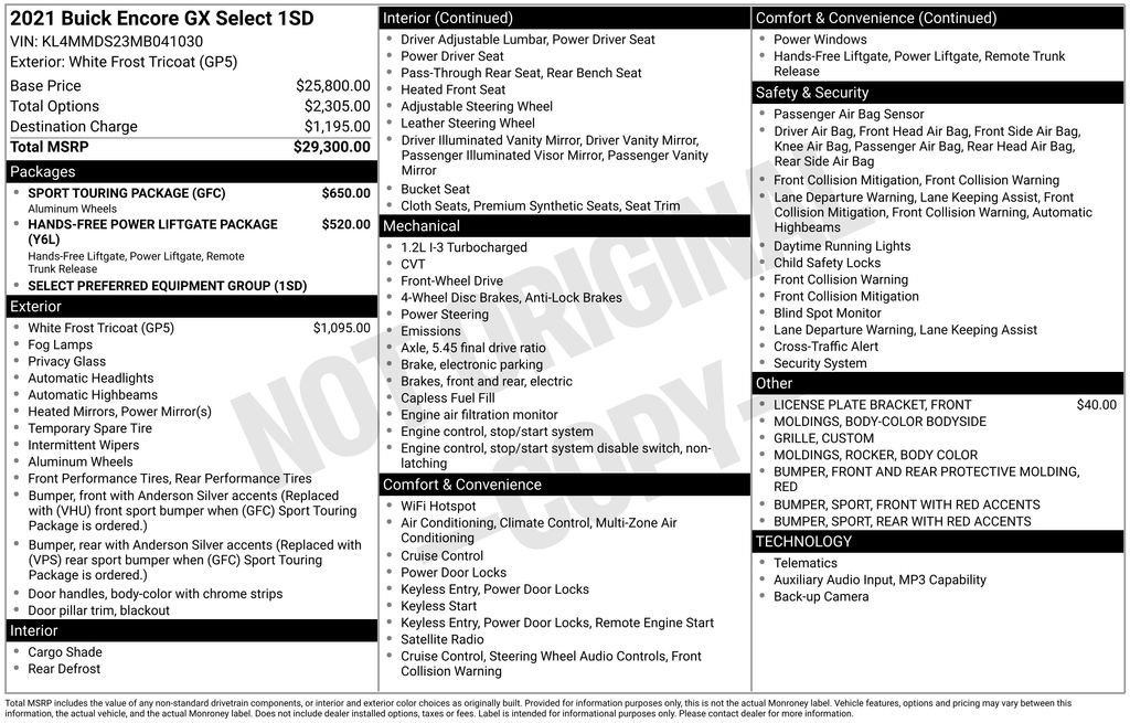 Used 2021 Off-white Buick Select image 2
