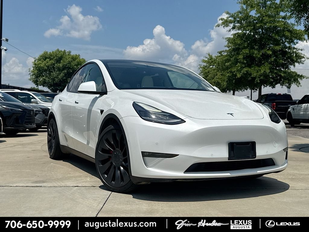 Used 2021 Pearl White Multi-Coat Tesla Performance image 1