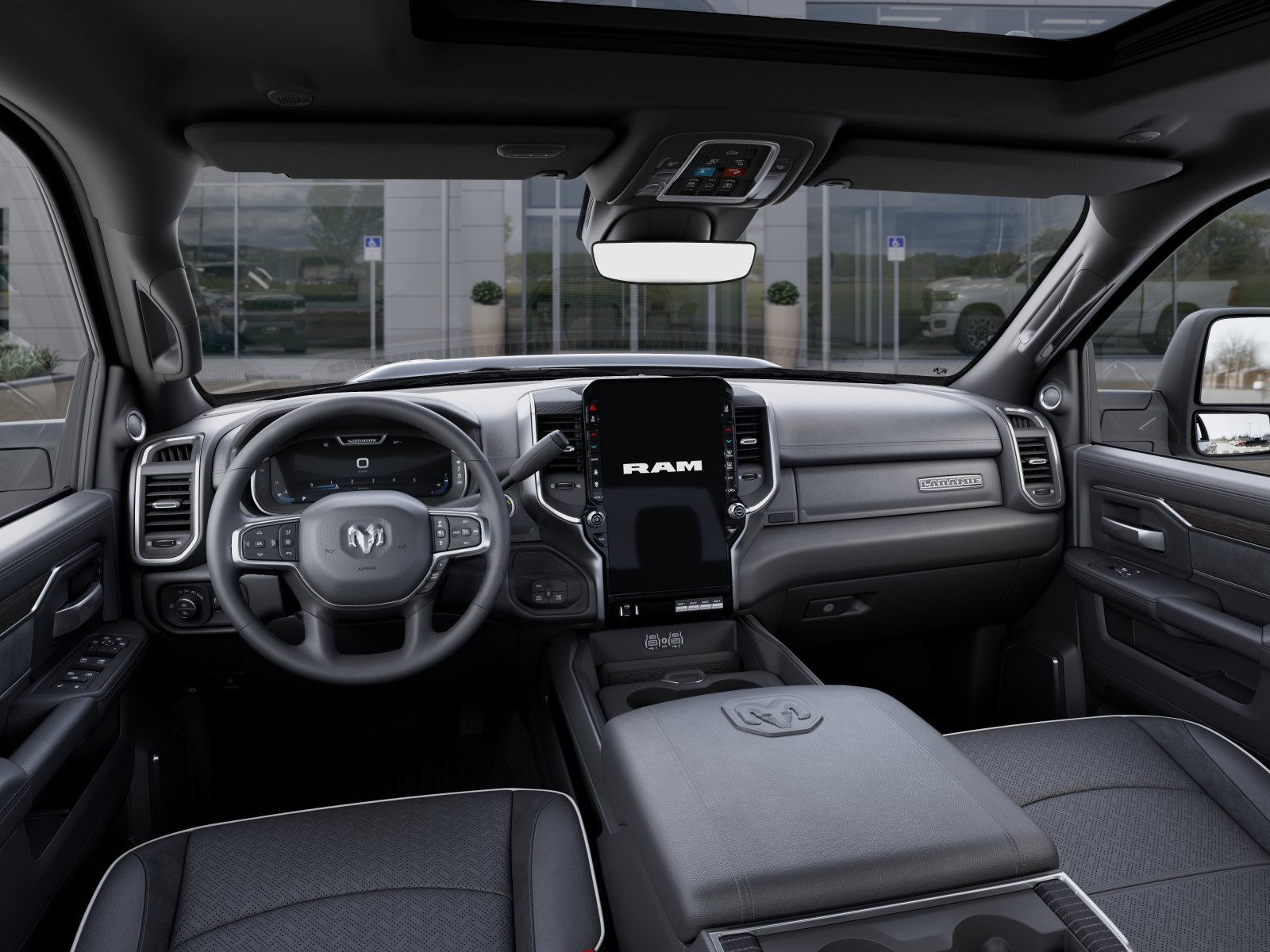 New 2025 Diamond Black Crystal Pearl-Coat Exterior Paint RAM Laramie image 47