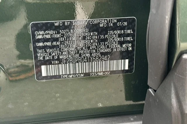 New 2026 DEEP EMERALD GREEN PEARL Subaru Premium image 25