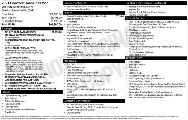 Used 2021 Summit White Chevrolet Z71 image 43