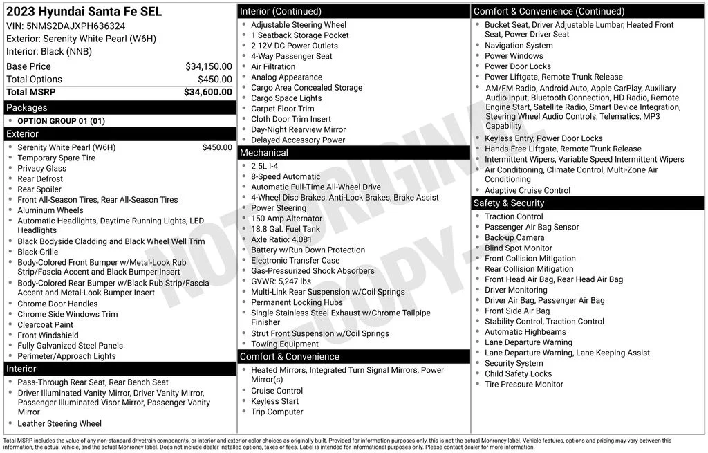 Used 2023 White Hyundai SEL image 17