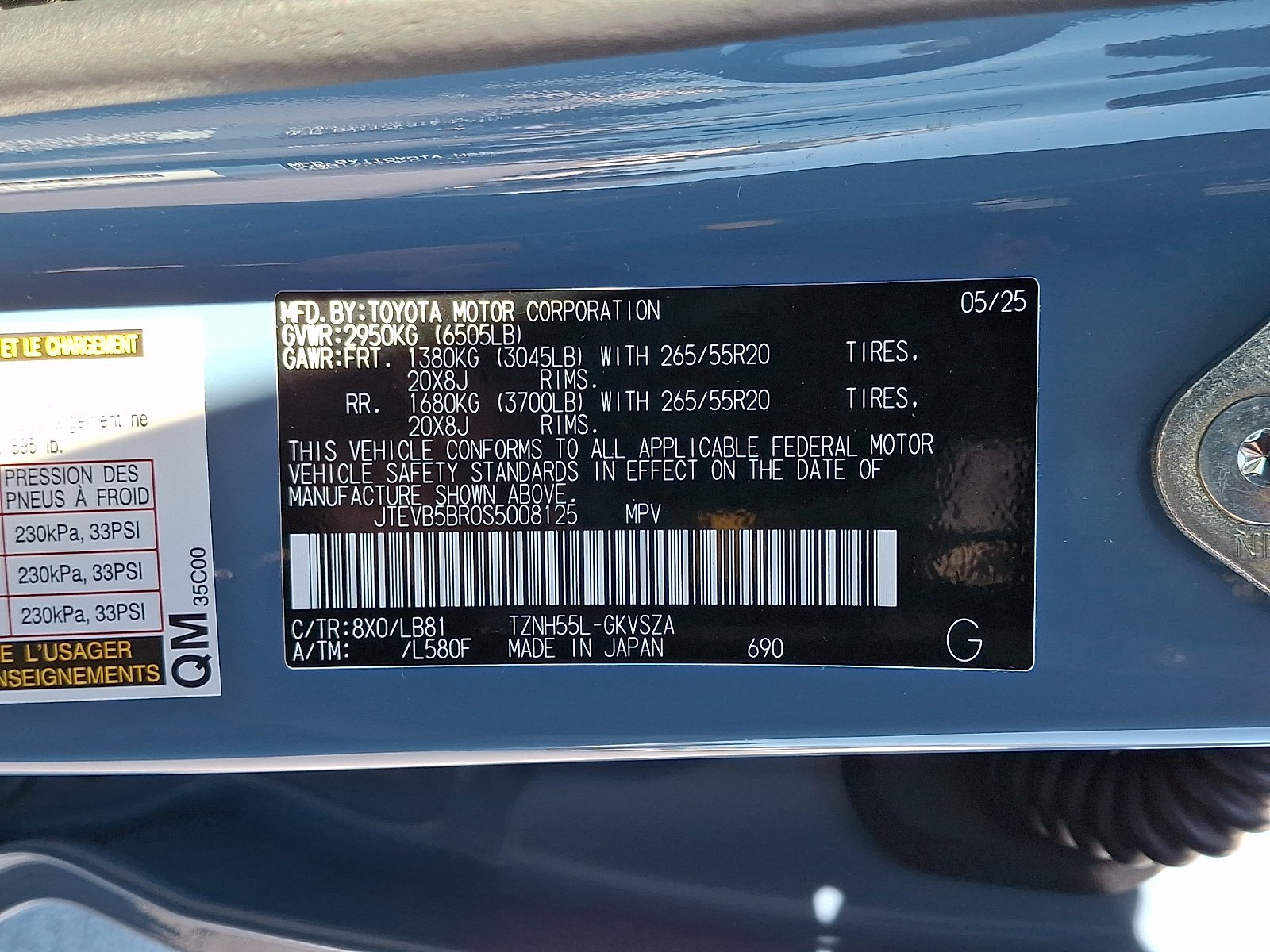 Certified Used 2025 HERITAGE BLUE Toyota Hybrid Platinum image 29