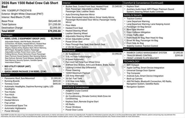 New 2026 Bright White Clear-Coat Exterior Paint RAM REBEL image 3