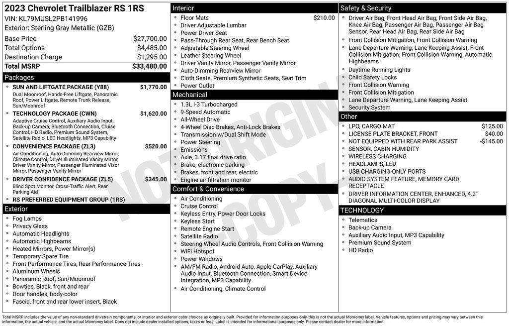 Used 2023 Gray Chevrolet RS image 6