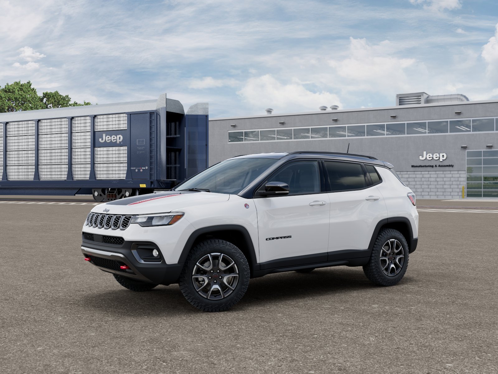 New 2026 Bright White Clear-Coat Exterior Paint Jeep Trailhawk image 1