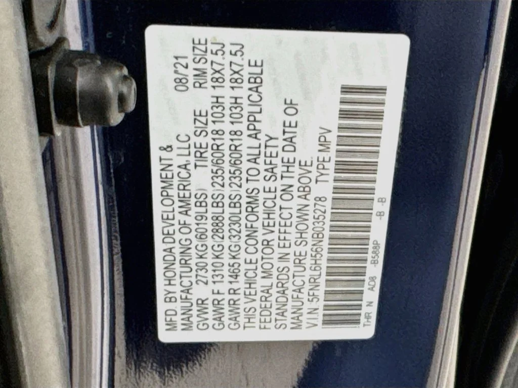 Used 2022 Obsidian Blue Pearl Honda EX image 40