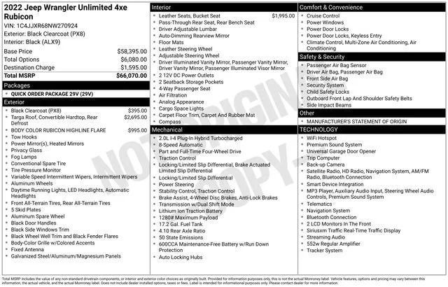 Used 2022 Black Clearcoat Jeep Unlimited Rubicon 4xe image 31