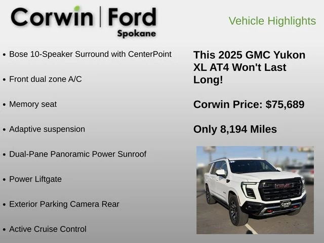 Used 2025 Summit White GMC AT4 image 6