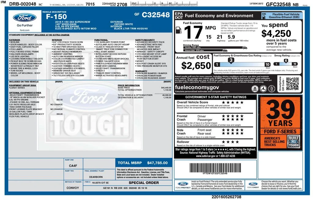 Used 2016 White Ford Lariat image 8