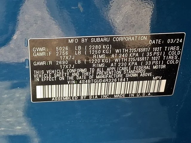 Used 2024 Blue Subaru Wilderness image 28