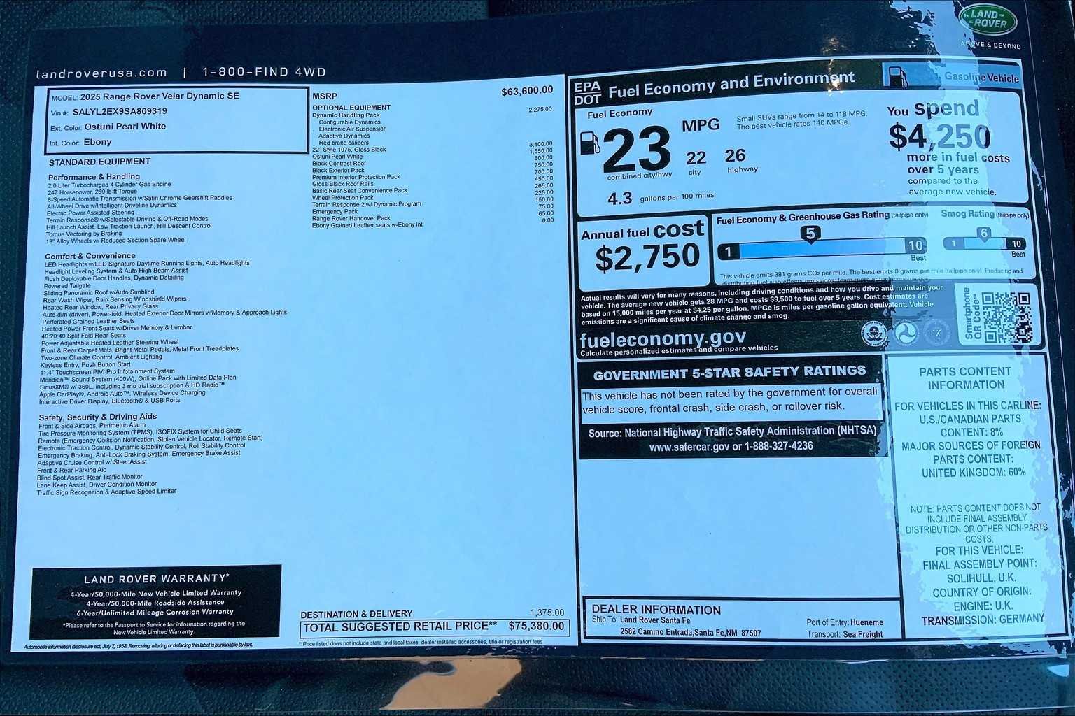 2025 Land Rover Range Rover Velar Dynamic SE - Photo 21