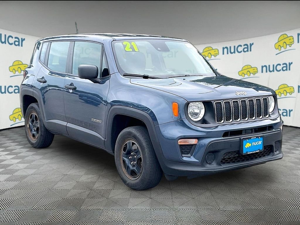 Used 2021 Slate Blue Pearlcoat Jeep Sport image 1