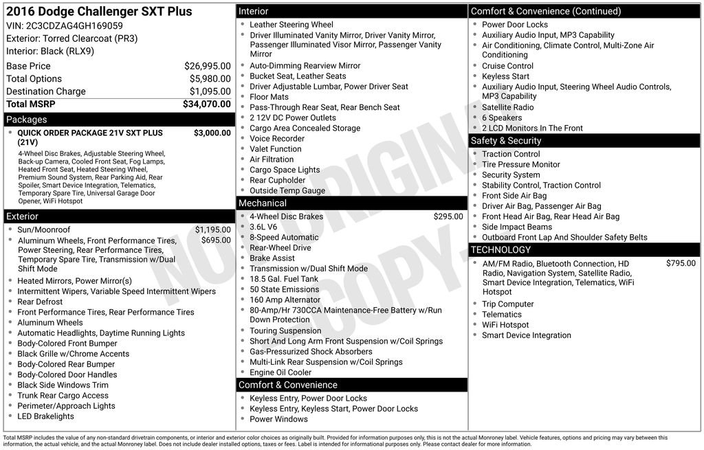 Used 2016 Dodge Challenger SXT with VIN 2C3CDZAG4GH169059 for sale in Redlands, CA