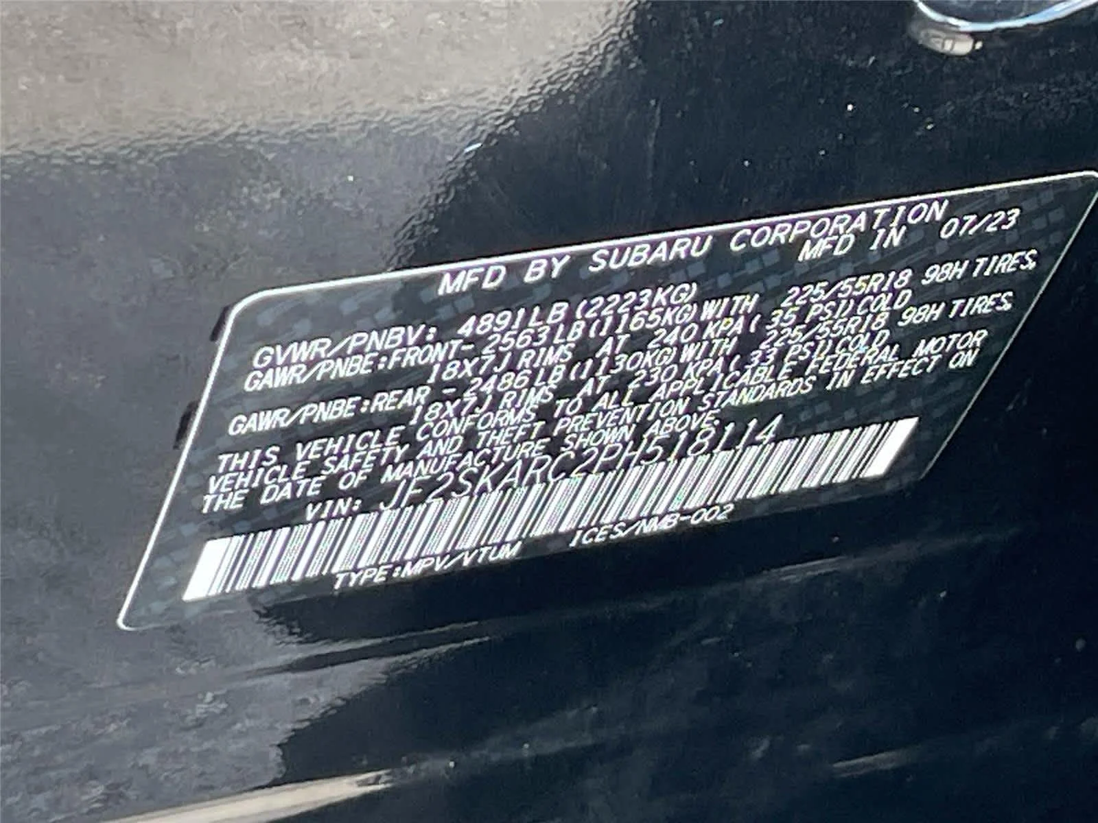 Certified Used 2023 Crystal Black Silica Subaru Touring image 35