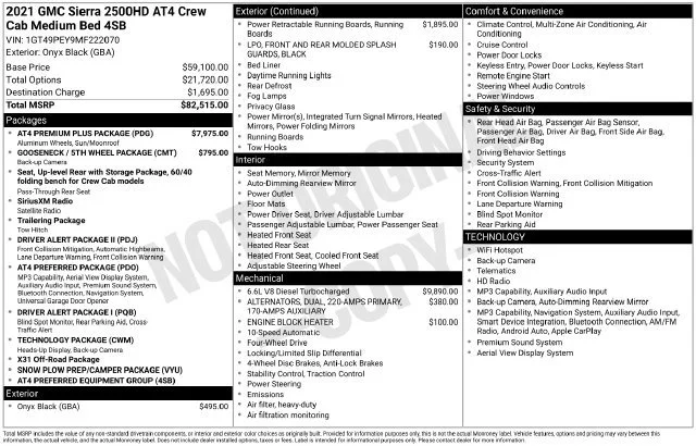 Used 2021 ONYX BLACK GMC AT4 image 1