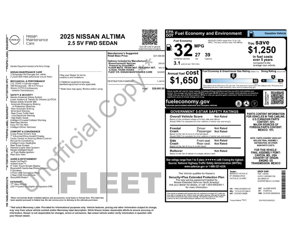Used 2025 White Nissan 2.5 SV image 7