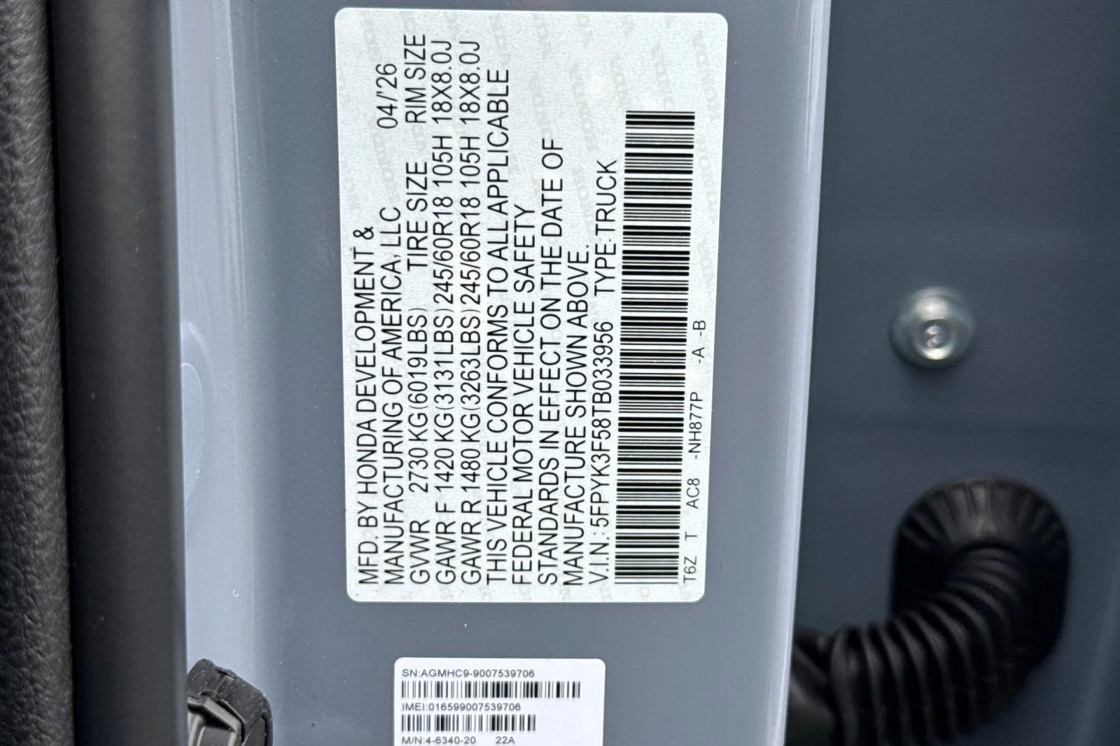 New 2026 Sonic Gray Pearl Honda RTL image 33