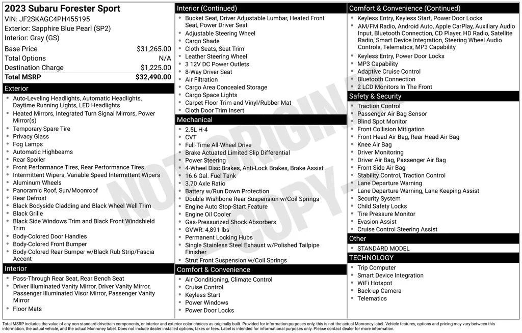 Certified Used 2023 Blue Subaru Sport image 38