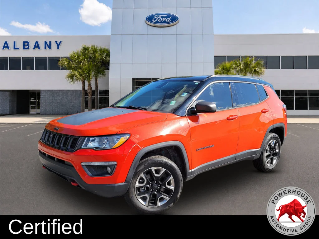 Used 2018 Orange Jeep Trailhawk image 1