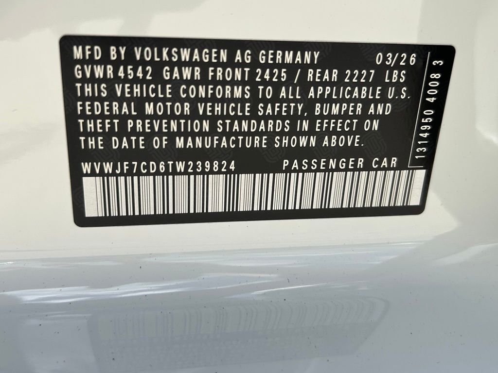 New 2026 White Volkswagen 2.0T image 48