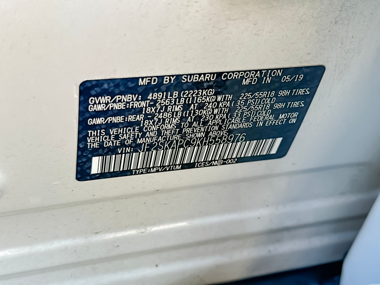 Used 2019 White Subaru Sport image 28