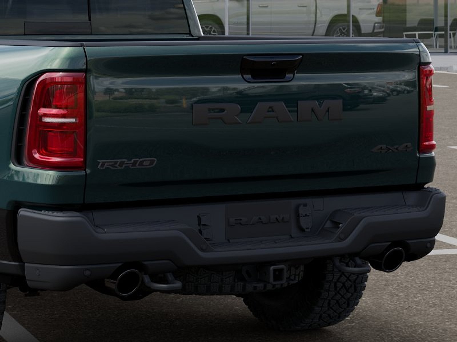 New 2026 Serrano-Green Metallic Exterior Paint RAM RHO Crew Cab 4x4 5