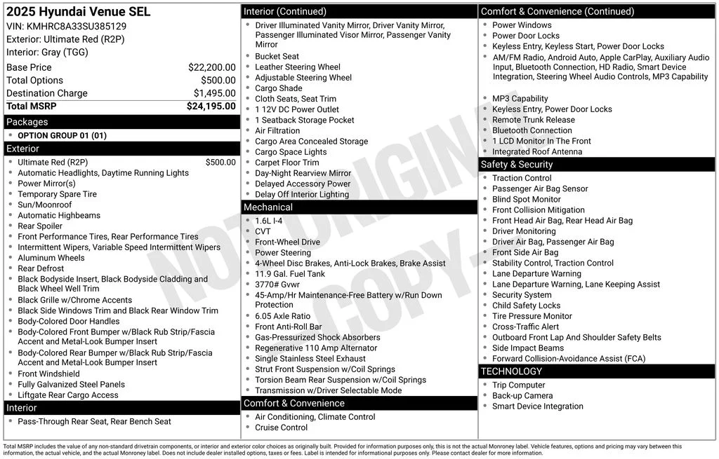 Used 2025 Red Hyundai SEL image 16