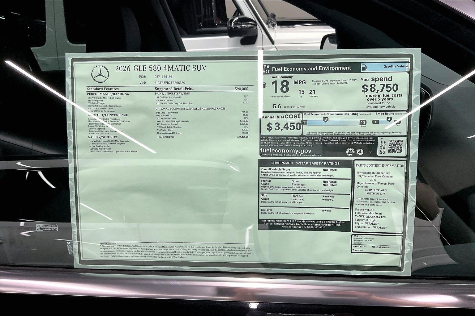 New 2026 Obsidian Black Metallic Mercedes-Benz GLE 580 image 28
