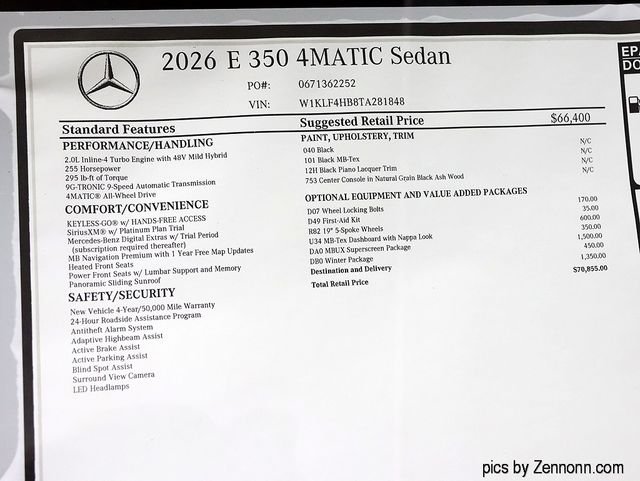 New 2026 Black Mercedes-Benz E 350 image 26