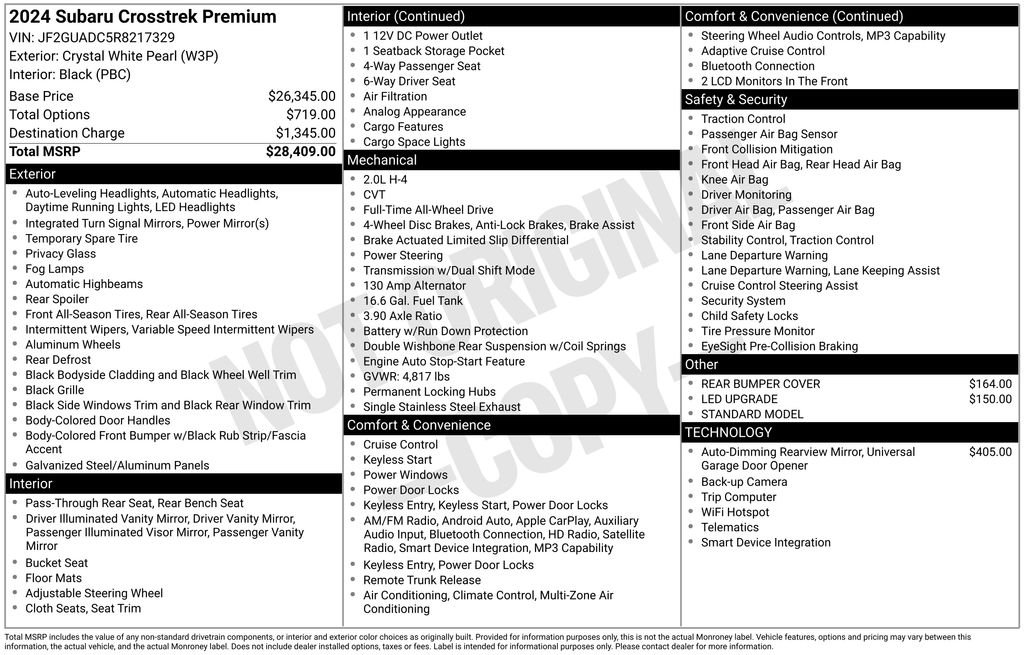Certified Used 2024 White Subaru Premium image 10