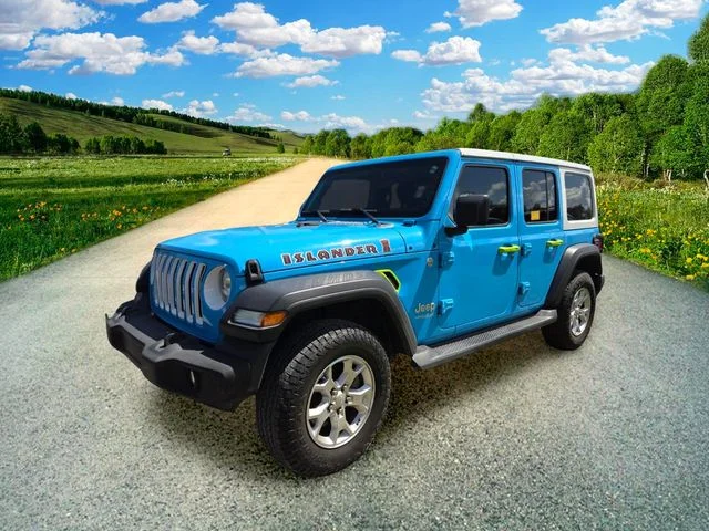 Used 2021 Blue Jeep Unlimited Sport image 2