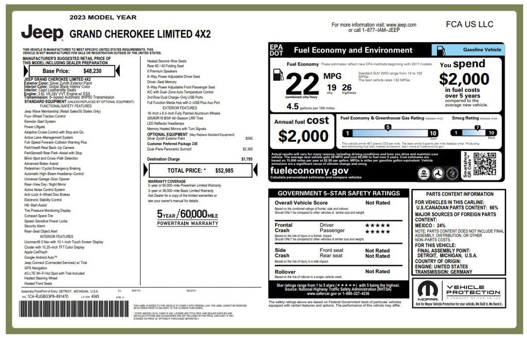 Used 2023 Silver Jeep Limited image 3