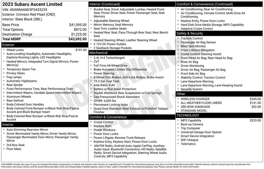 Certified Used 2023 Red Subaru Limited image 10
