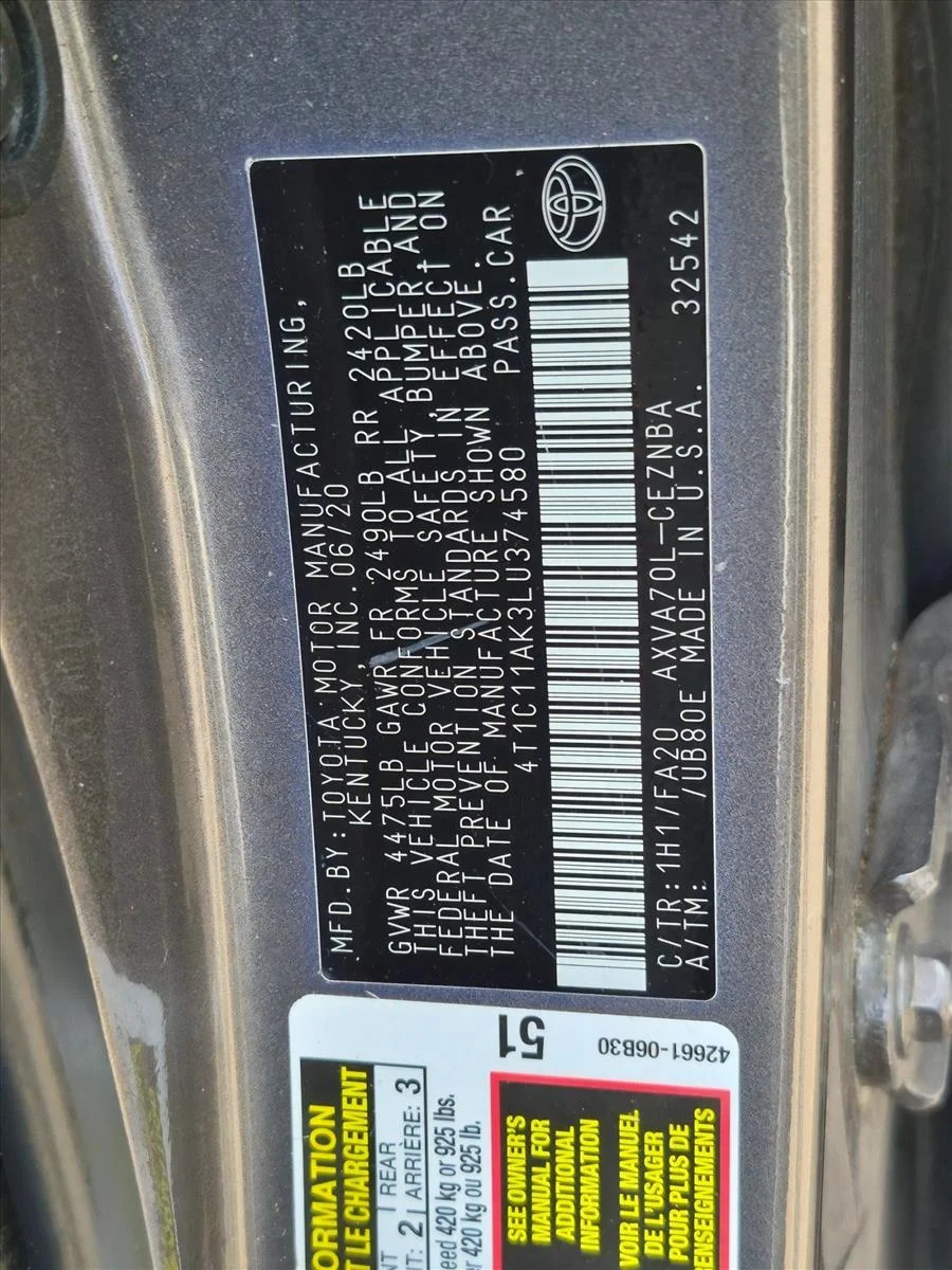 Used 2020 Predawn Gray Mica Toyota LE image 16
