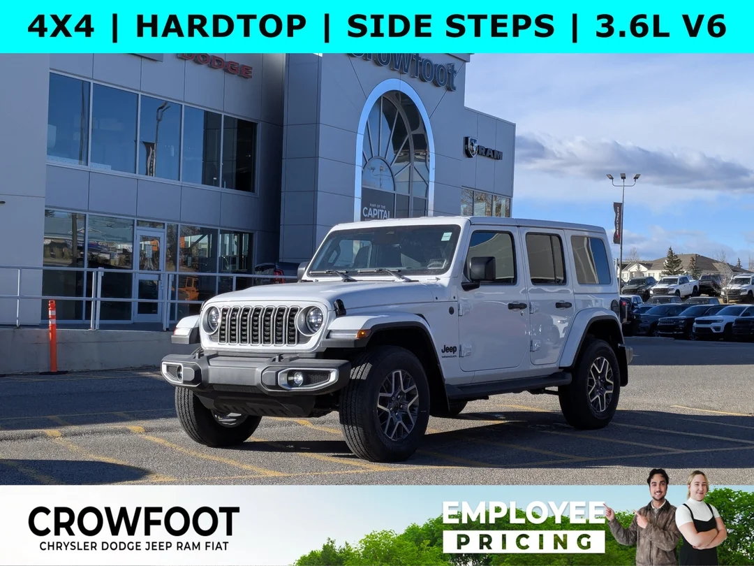 New 2026 White Jeep Sahara - - 4x4 - 12.3 inch display - Blind Spot Mon - Body Color 3 Piece HT - & More! image 1