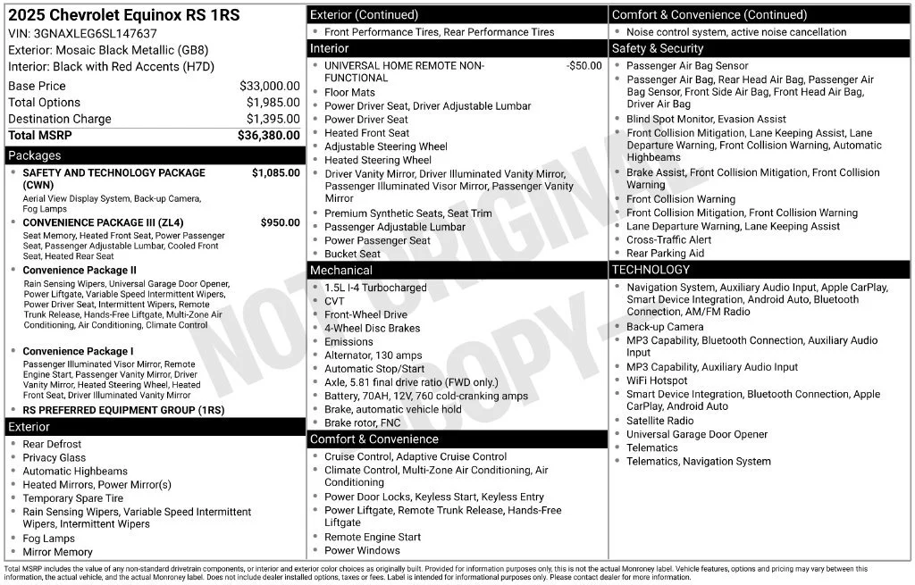 Used 2025 Mosaic Black Metallic Chevrolet RS image 10