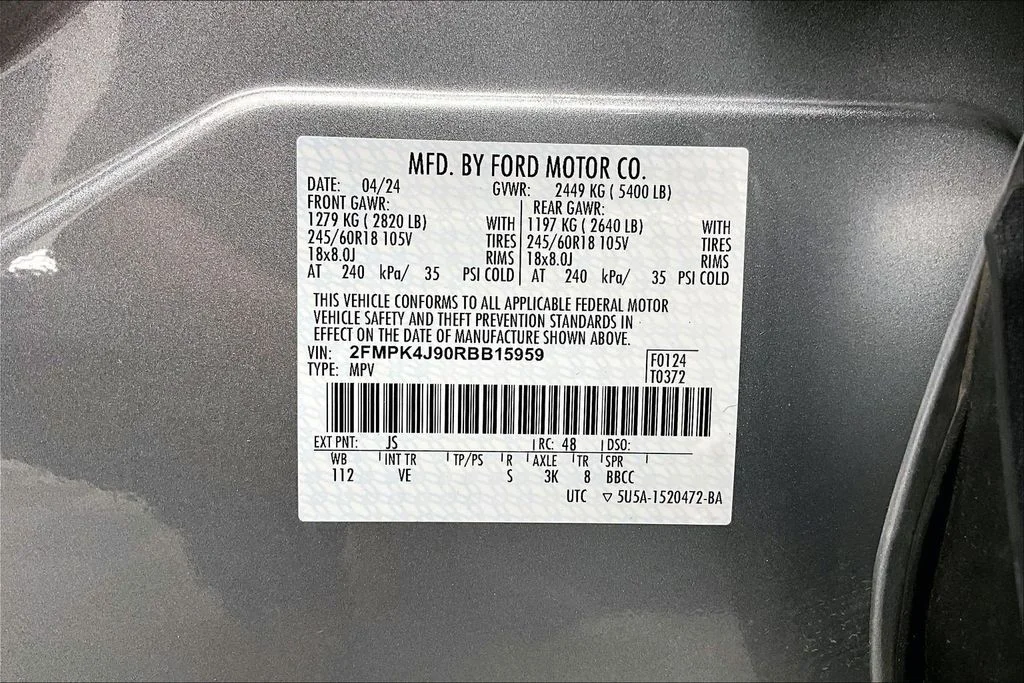 Certified Used 2024 Silver Metallic Ford SEL image 35
