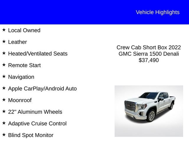 Used 2022 White Frost Tri-Coat GMC Denali image 2