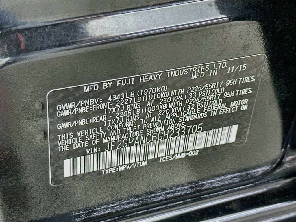Used 2016 Crystal Black Silica Subaru 2.0i Limited image 32