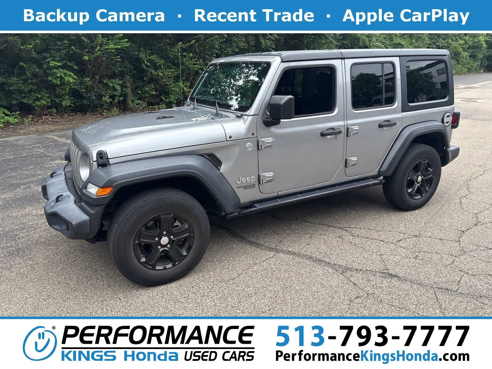 Used 2018 Billet Silver Metallic Clearcoat Jeep Sport S image 1