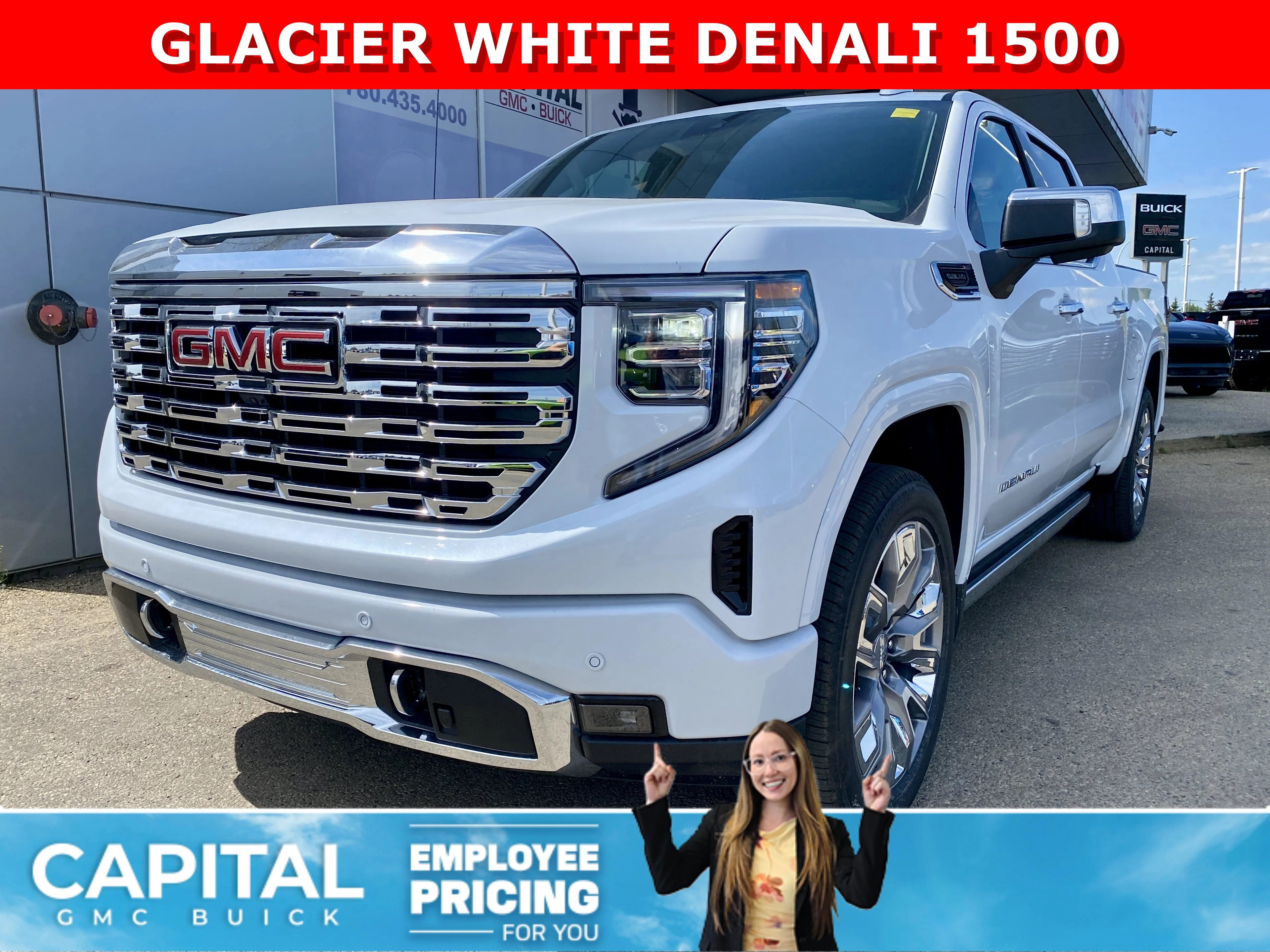 New 2026 GLACIER WHITE TRICOAT GMC Denali image 1