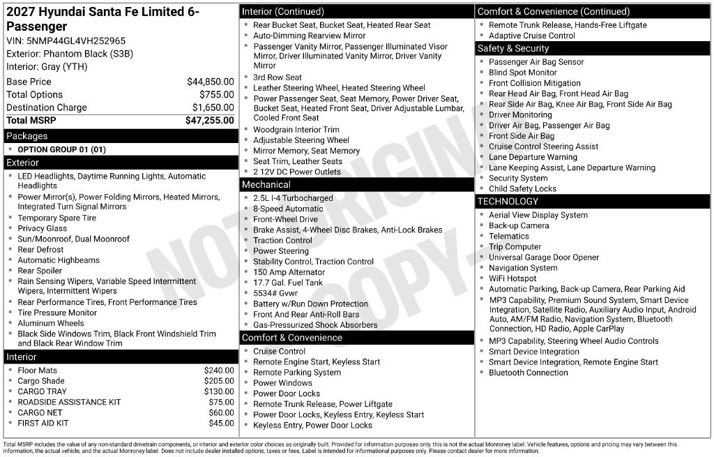 New 2027 Black Hyundai Limited FWD image 23