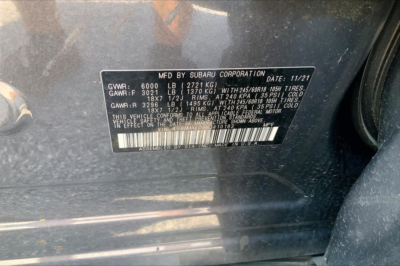 Used 2022 Magnetite Gray Metallic Subaru Premium image 29