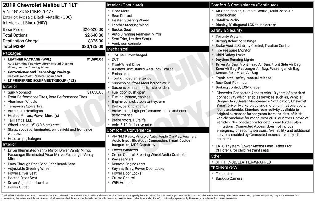 Used 2019 Black Chevrolet LT image 2