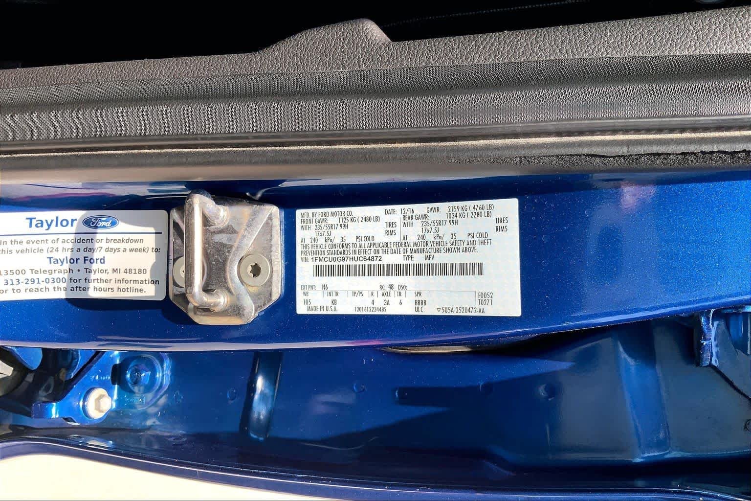 Used 2017 Lightning Blue Metallic Ford SE image 34