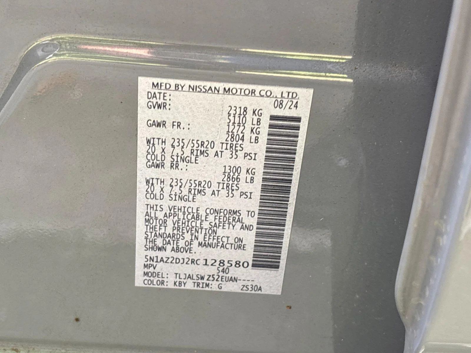 Used 2024 Boulder Gray Pearl Nissan Platinum image 11